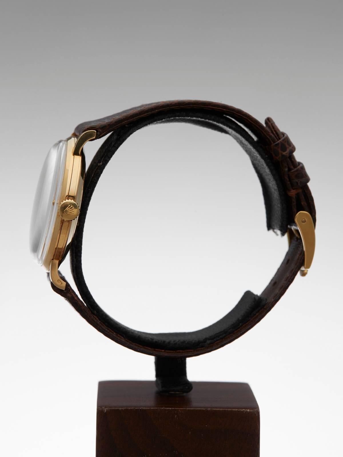  Rolex Yellow Gold Mechanical Wind Precision Wristwatch Ref 3951809  1
