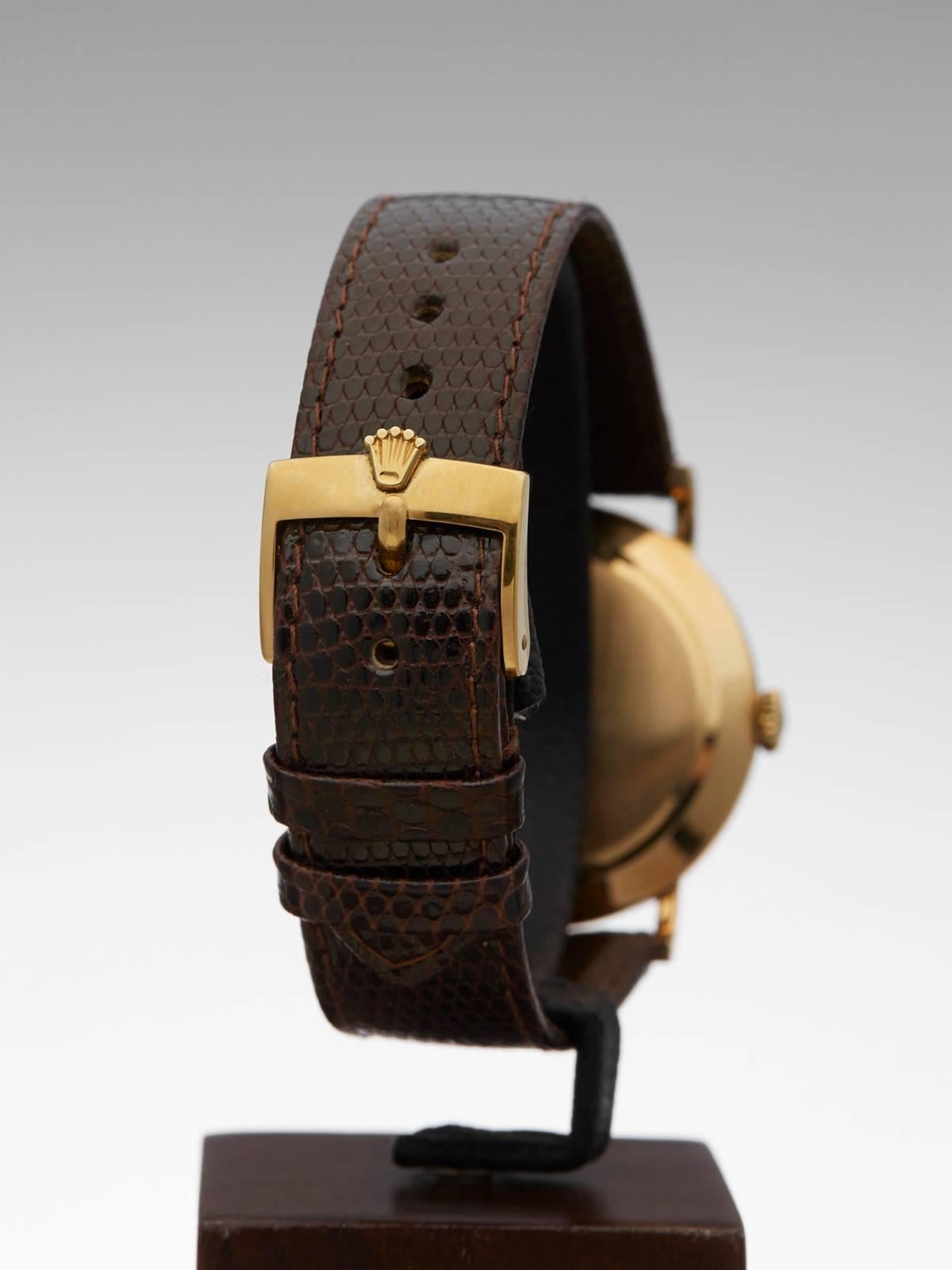  Rolex Yellow Gold Mechanical Wind Precision Wristwatch Ref 3951809  4