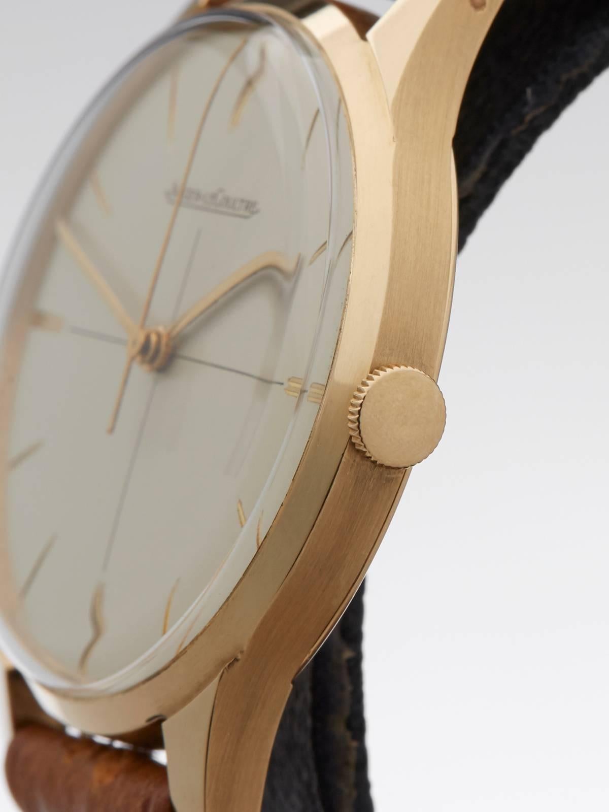 Women's or Men's  Jaeger-LeCoultre Yellow Gold Mechanical Wind Wristwatch Ref 163045