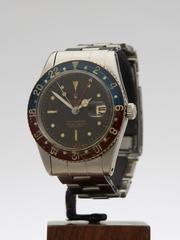 Rolex Stainless Steel GMT-Master Bakelite Pepsi Tropical Dial Wristwatch