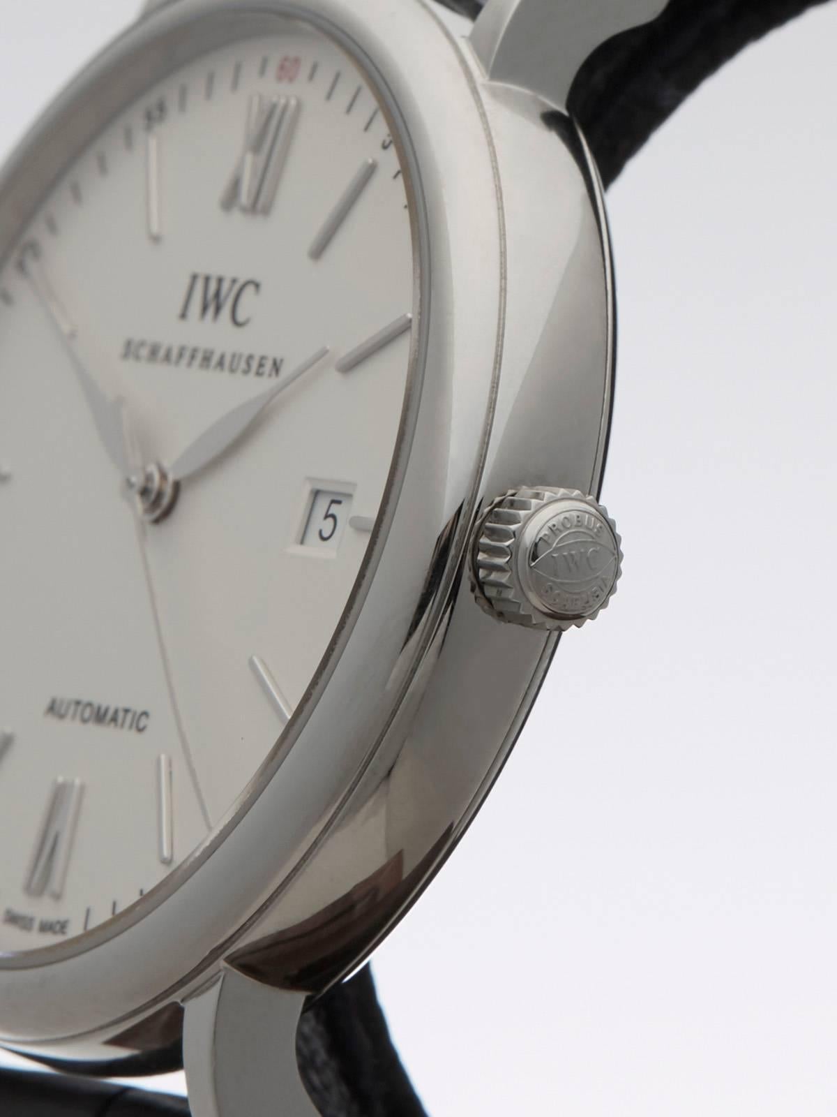 Women's or Men's  IWC Stainless Steel Portofino Automatic Wristwatch Ref IW356507 2014