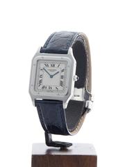 Cartier Paris Platinum Santos Dumont Mechanical Wind Wristwatch
