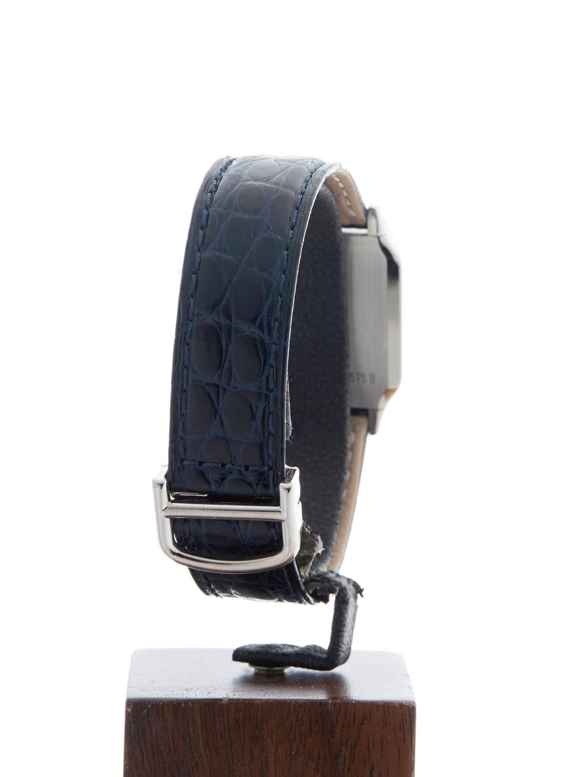 Women's or Men's  Cartier Paris Platinum Santos Dumont Mechanical Wind Wristwatch