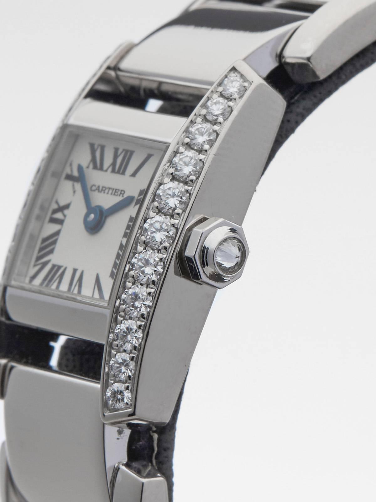 Women's  Cartier Ladies White Gold Tankissime Quartz Wristwatch 2831