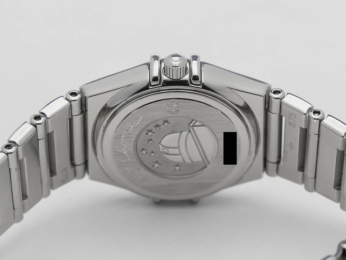  Omega Ladies Stainless Steel Constellation Gem Set Dial Quartz Wristwatch 1