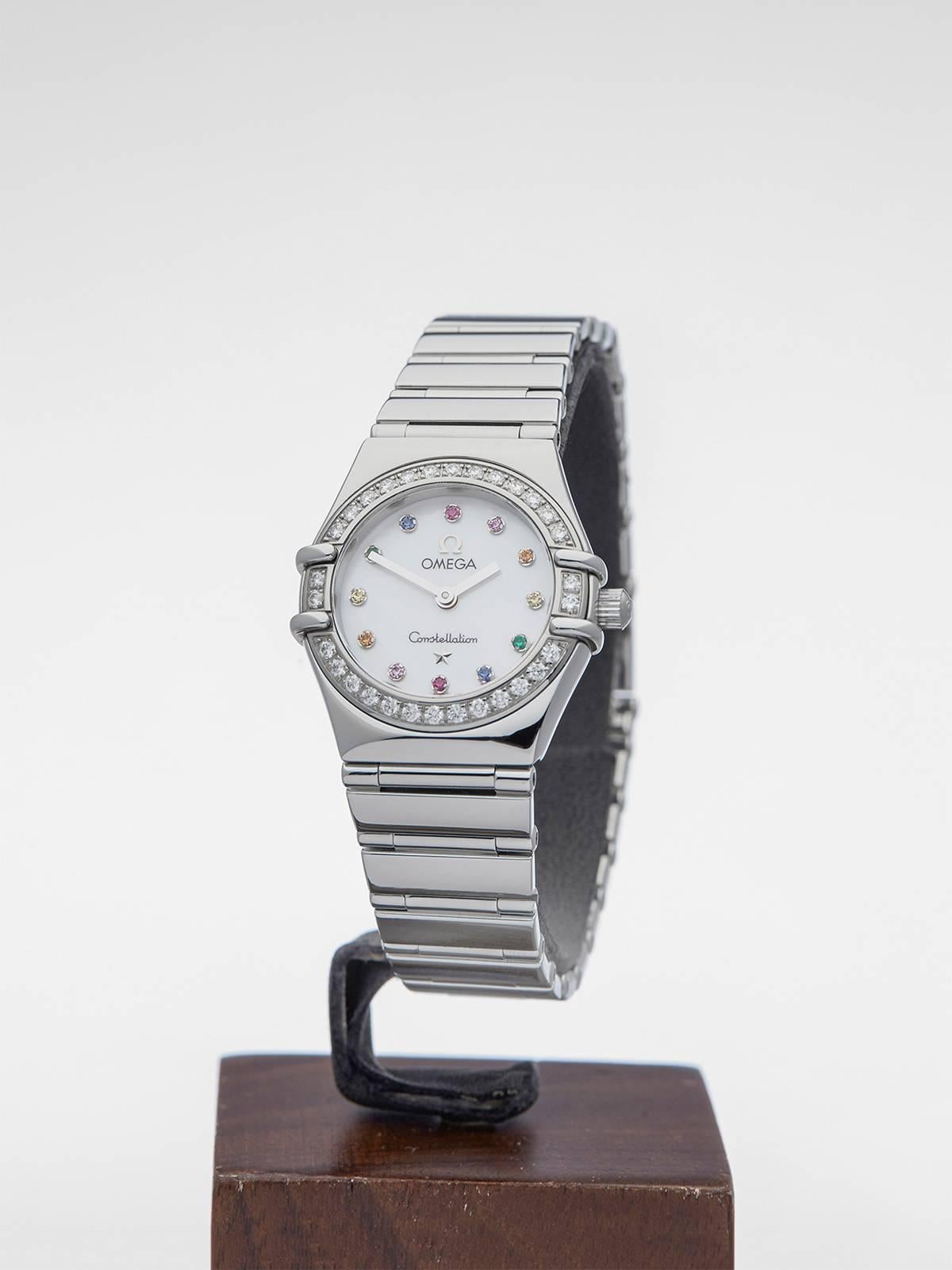 Ref: COM808
Model: 1465.79.00
Serial: 901*****
Condition: 9 - Excellent condition
Age: 2010's
Case Diameter: 22 mm
Case Size: 22mm
Box and Papers: Box Only
Movement: Quartz
Case: Stainless Steel
Dial: Mother of Pearl
Bracelet: Stainless Steel
Strap