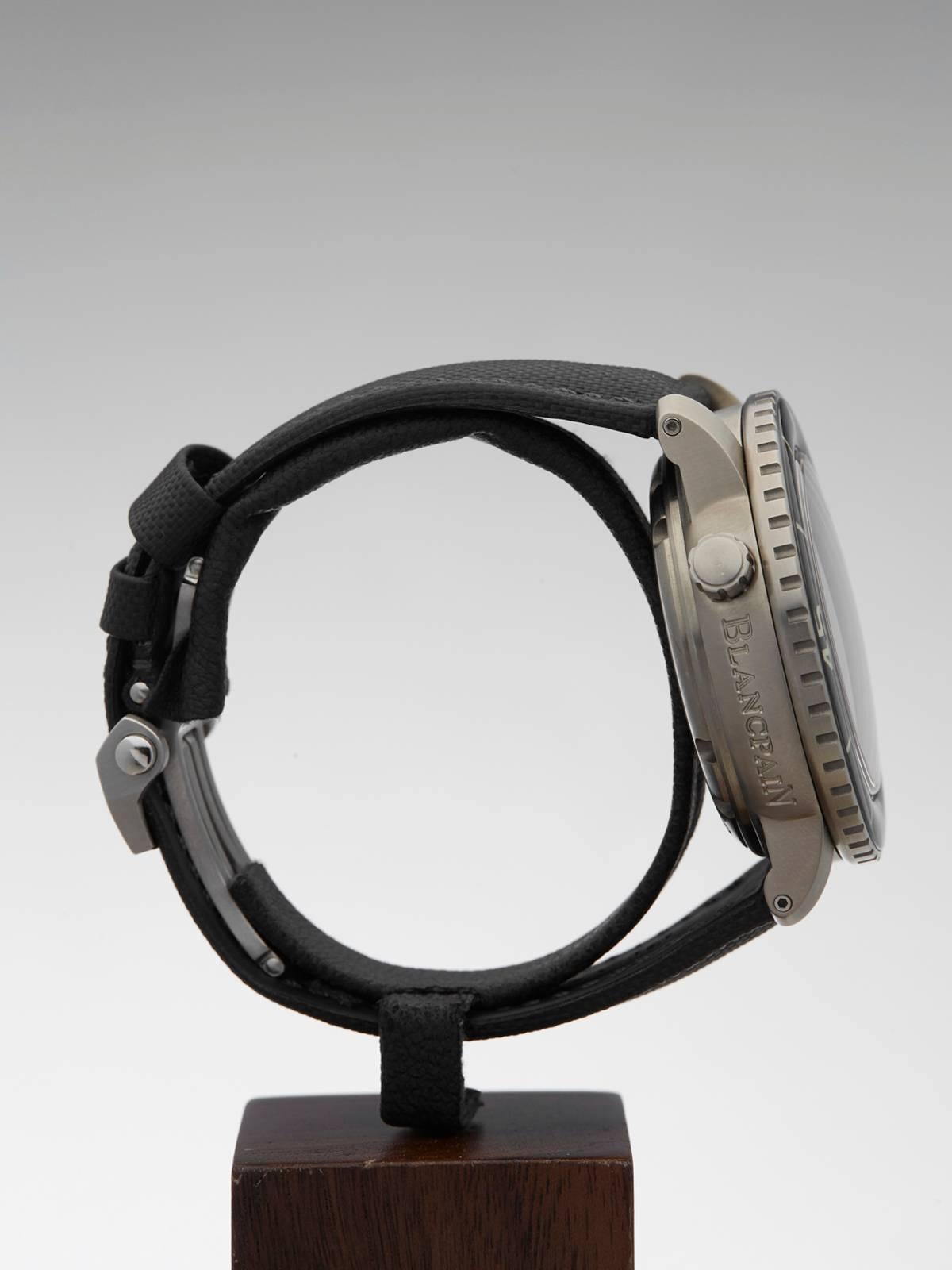 Men's  Blancpain Titanium Fifty Fathoms 500 Fathoms Automatic Wristwatch