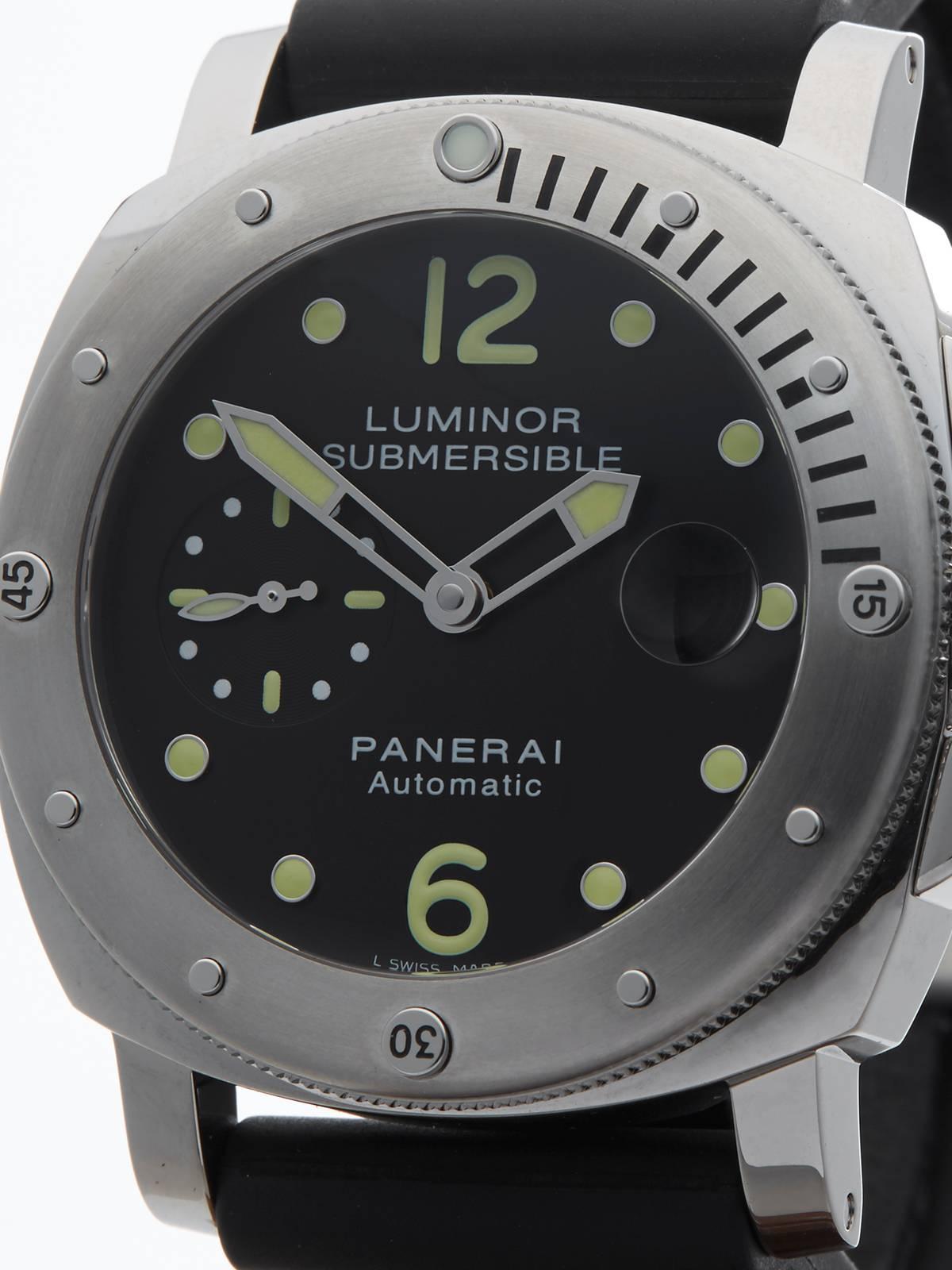  Panerai Luminor Stainless Steel Submersible Royal Navy Automatic Wristwatch In Excellent Condition In Bishop's Stortford, Hertfordshire