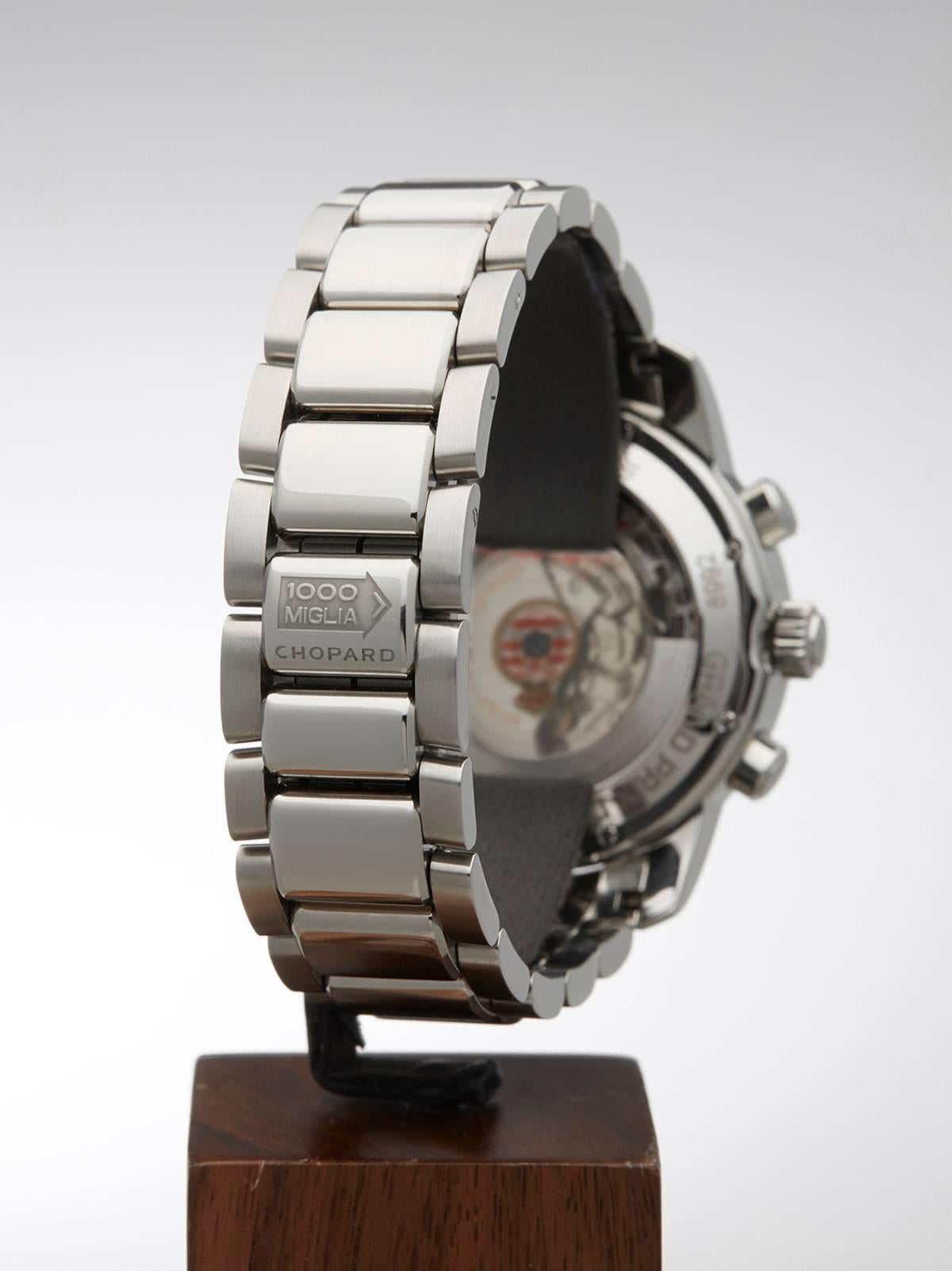  Chopard Stainless Steel Mille Miglia Grand Prix Monaco Historique Wristwatch 3