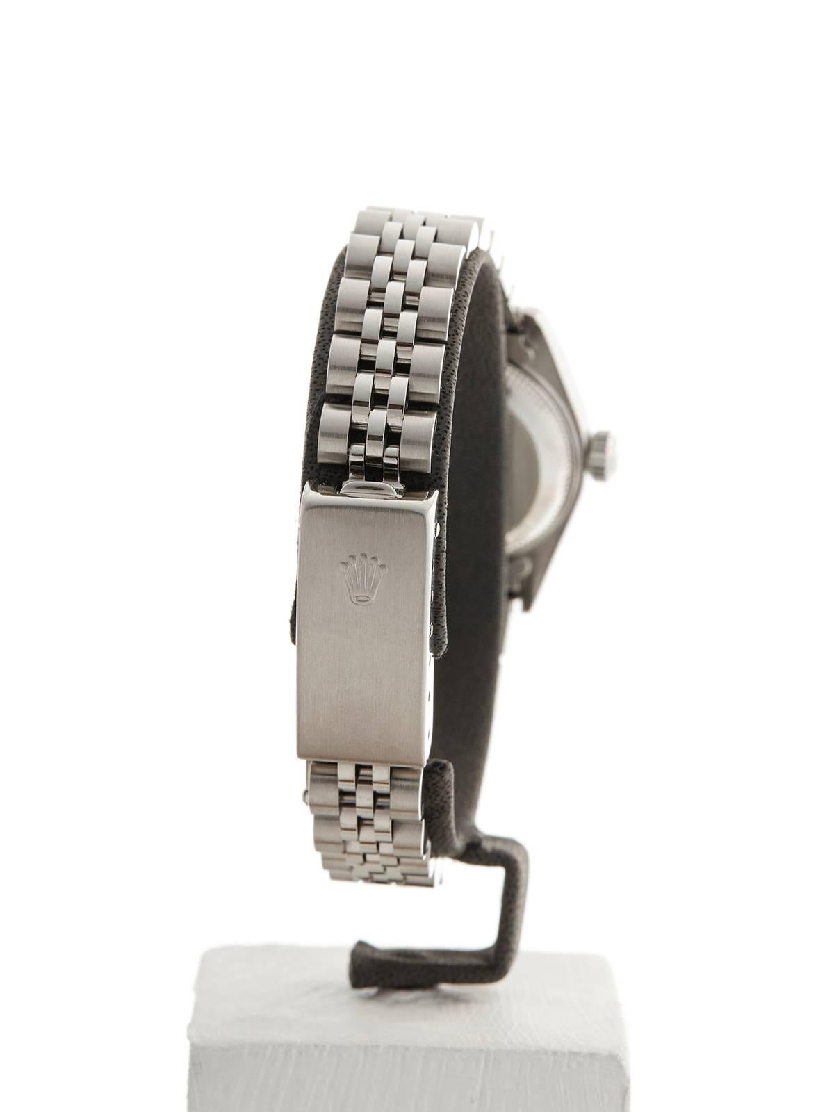 Rolex Ladies Stainless Steel White Gold Datejust Automatic Wristwatch Ref 79174  1