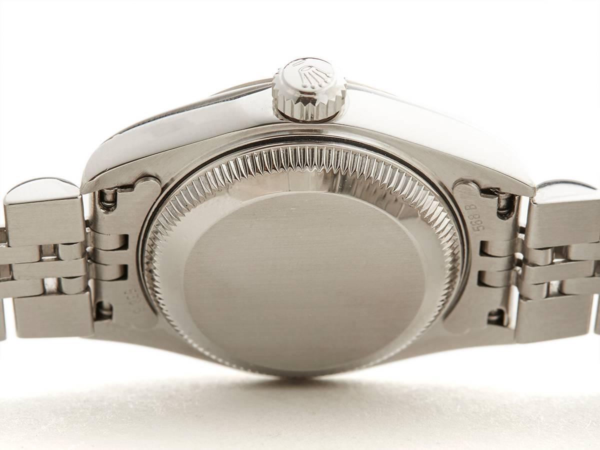 Rolex Ladies Stainless Steel White Gold Datejust Automatic Wristwatch Ref 79174  4