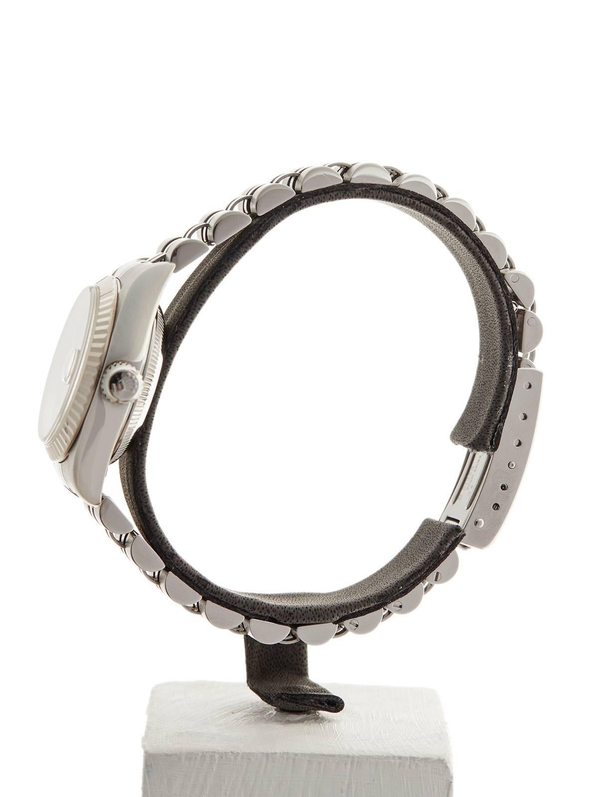 Rolex Ladies Stainless Steel White Gold Datejust Automatic Wristwatch Ref 79174  3