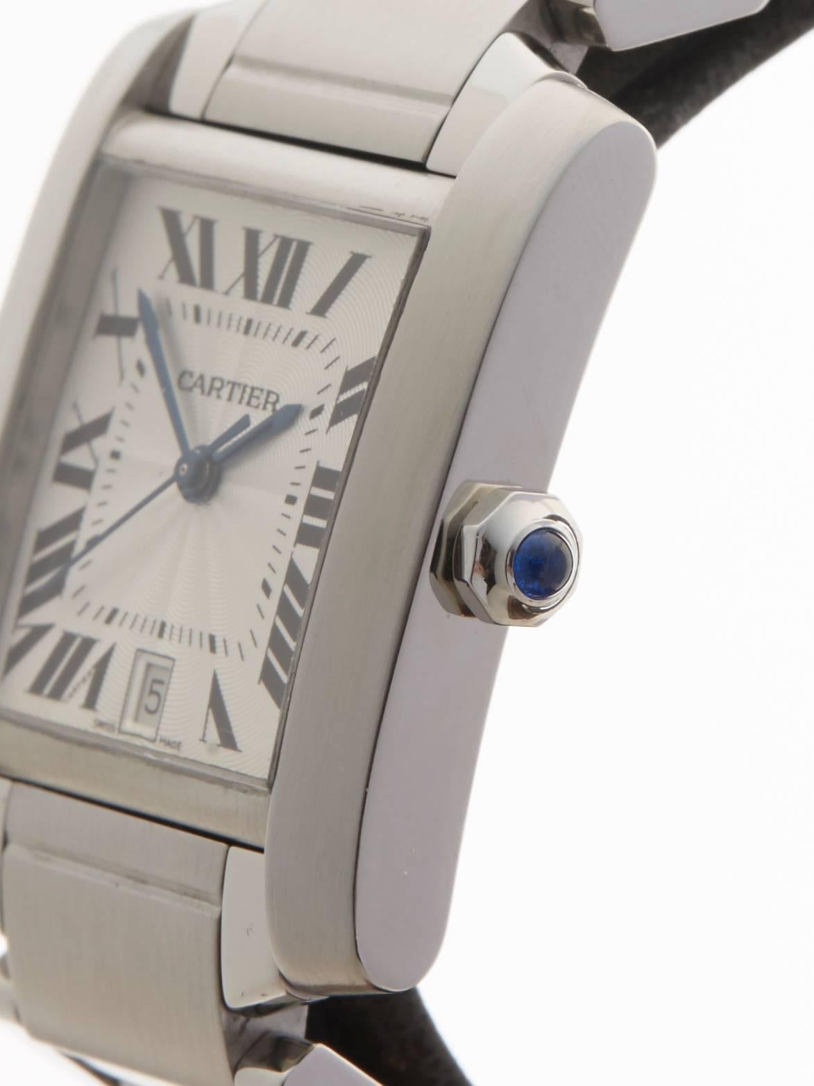 Women's or Men's Cartier Stainless Steel Ladies Tank Francaise Automatic Wristwatch 2302 