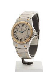Cartier Yellow Gold Stainless Steel Santos Ronde Automatic Wristwatch Ref 1910
