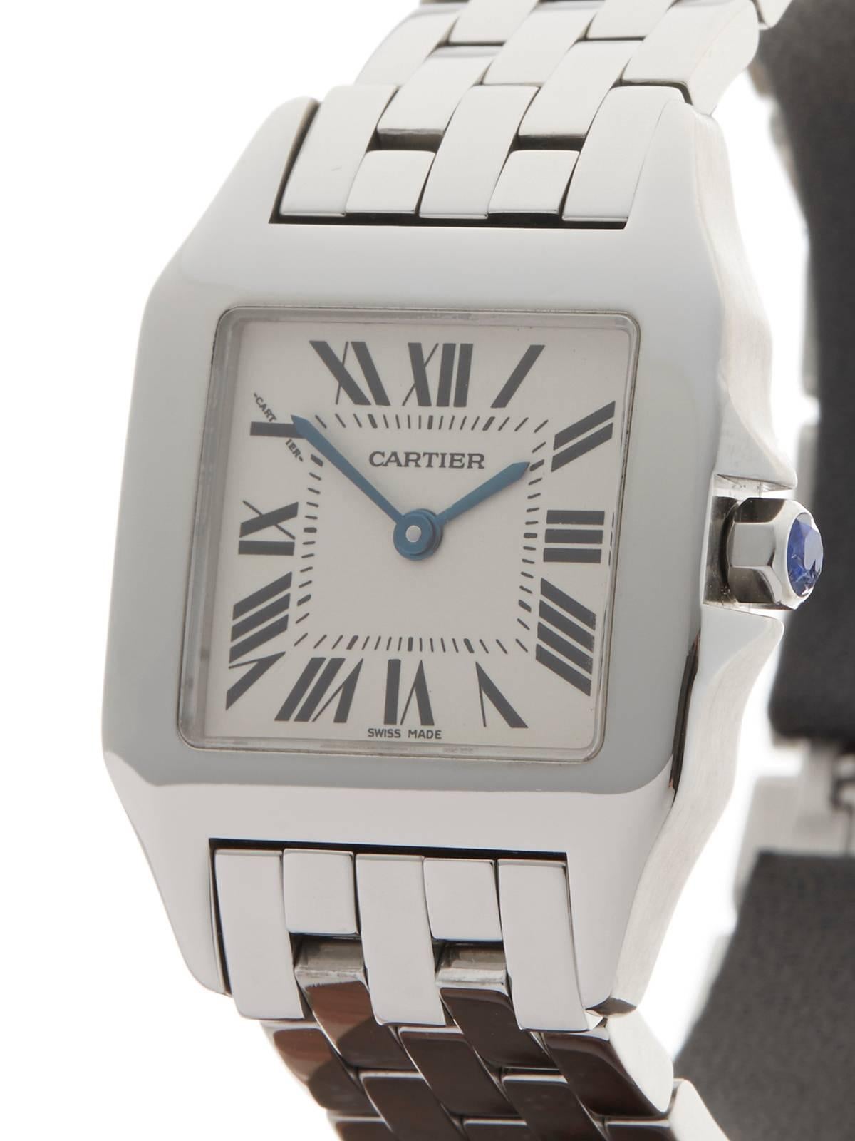 Women's Cartier Stainless Steel Ladies Santos Demoiselle Quartz Wristwatch 2701 