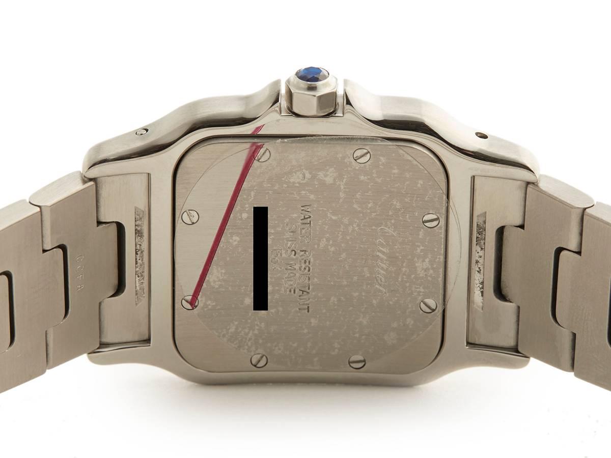 Cartier Stainless Steel Santos Galbee Quartz Wristwatch Ref 1564  1