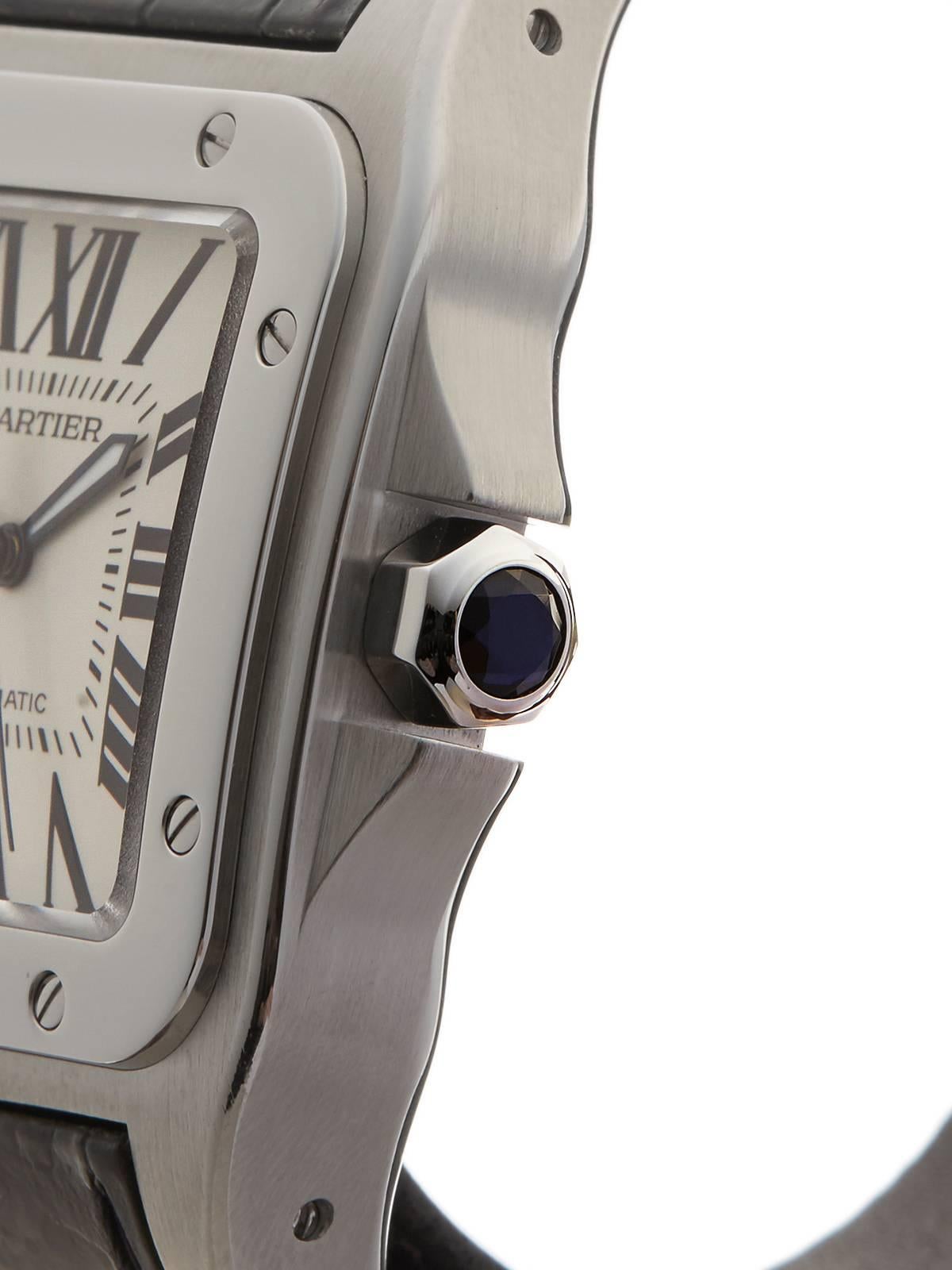 Cartier Stainless Steel Santos Automatic Wristwatch In New Condition In Bishop's Stortford, Hertfordshire