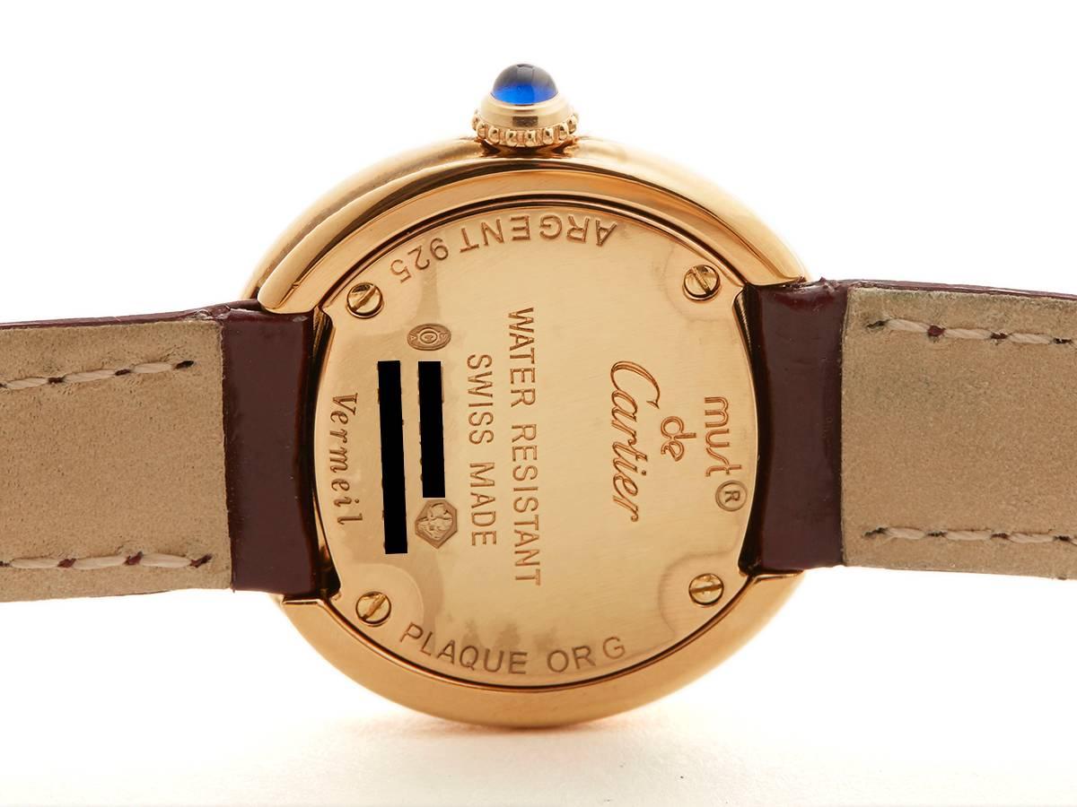 Cartier Ladies Vermeil Gold Must de Cartier Quartz Wristwatch 2
