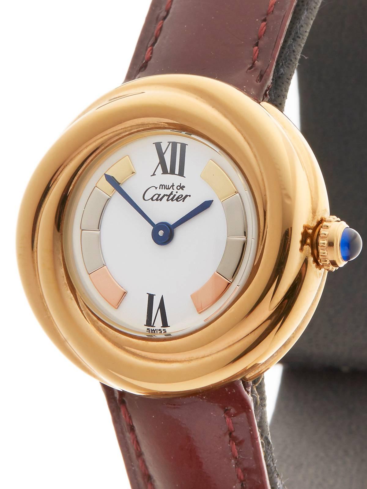 Cartier Ladies Vermeil Gold Must de Cartier Quartz Wristwatch In New Condition In Bishop's Stortford, Hertfordshire