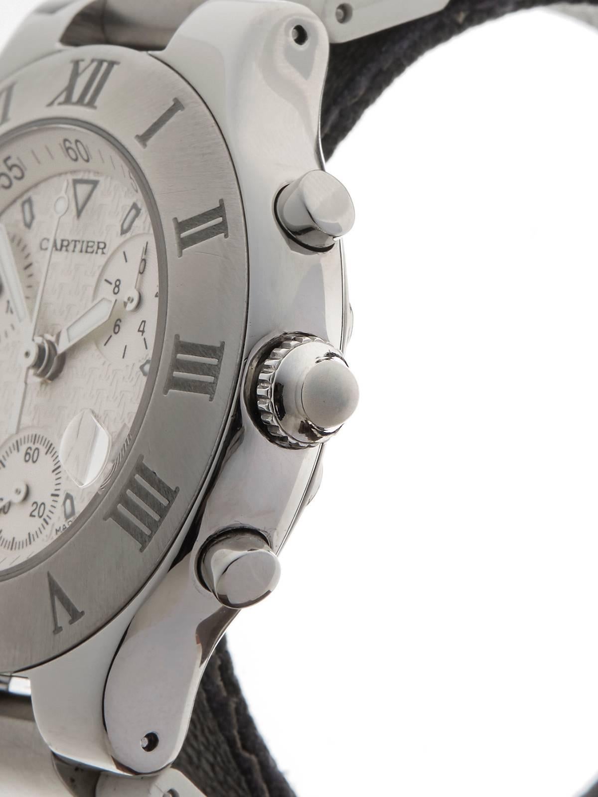 Women's or Men's Cartier Stainless Steel Must de 21 Chronoscaph Quartz Wristwatch