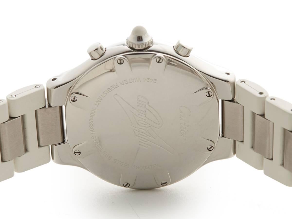 Cartier Stainless Steel Must de 21 Chronoscaph Quartz Wristwatch 4