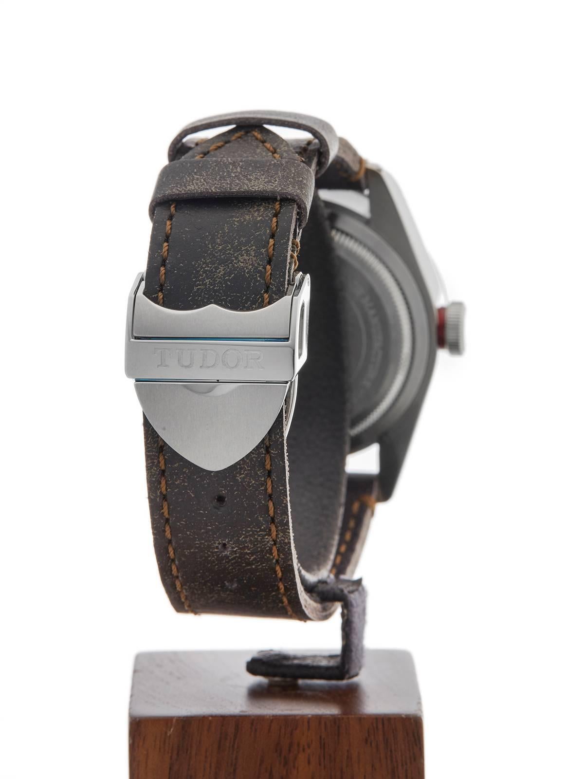 Tudor Stainless Steel Heritage Black Bay Automatic Wristwatch Model W3652 1