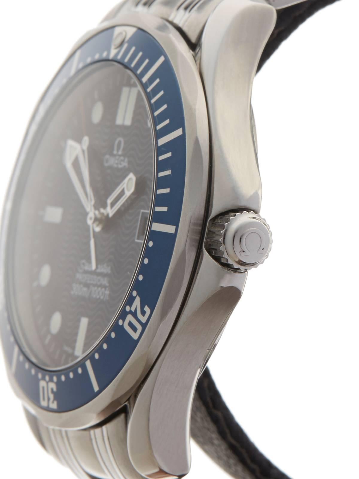 Men's Omega Stainless Steel Seamaster Quartz Wristwatch