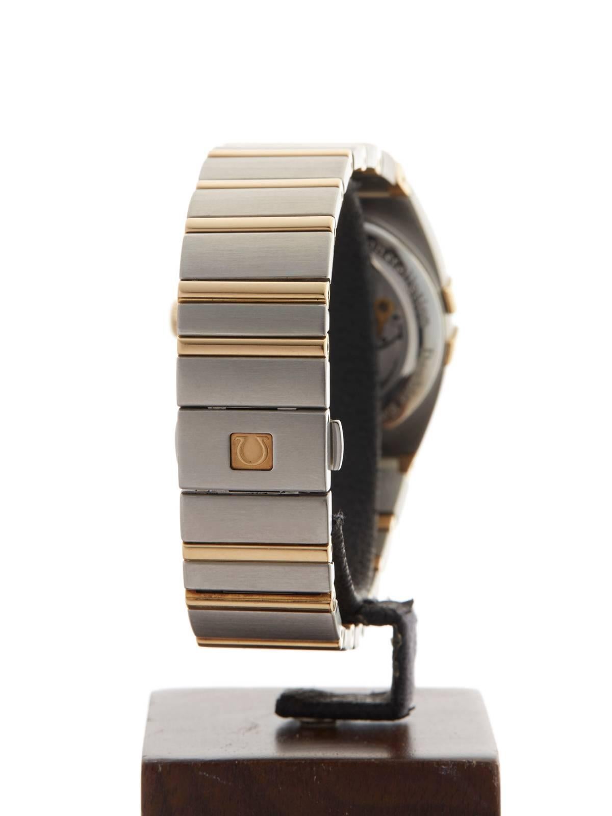 Omega Ladies Stainless Steel Yellow Gold Constellation Double Eagle Wristwatch 3