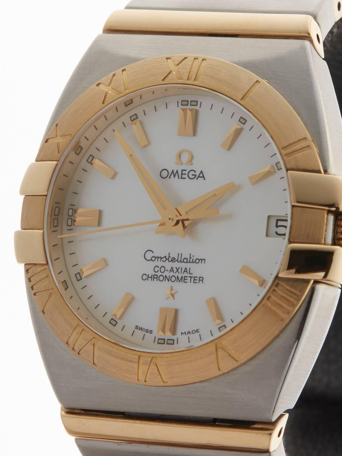 Omega Ladies Stainless Steel Yellow Gold Constellation Double Eagle Wristwatch In New Condition In Bishop's Stortford, Hertfordshire