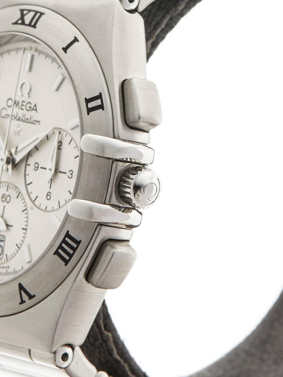 Men's Omega Stainless Steel Constellation Double Eagle Chronograph Quartz Wristwatch
