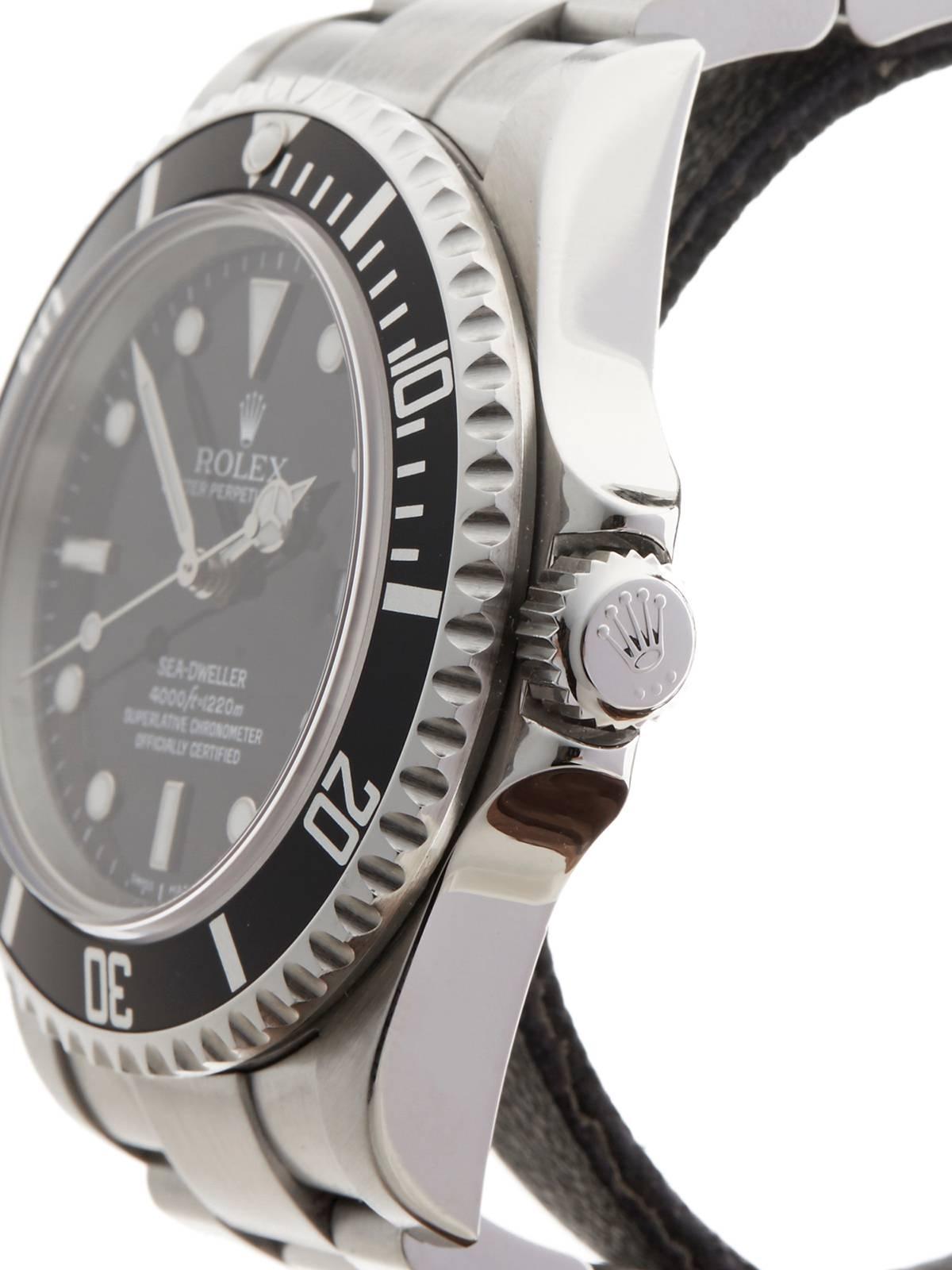 Rolex Stainless Steel Sea-Dweller Automatic Wristwatch In New Condition In Bishop's Stortford, Hertfordshire