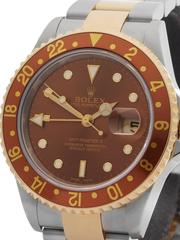 Rolex Stainless Steel GMT-Master II Root Beer Tiger's Eye Automatic Wristwatch