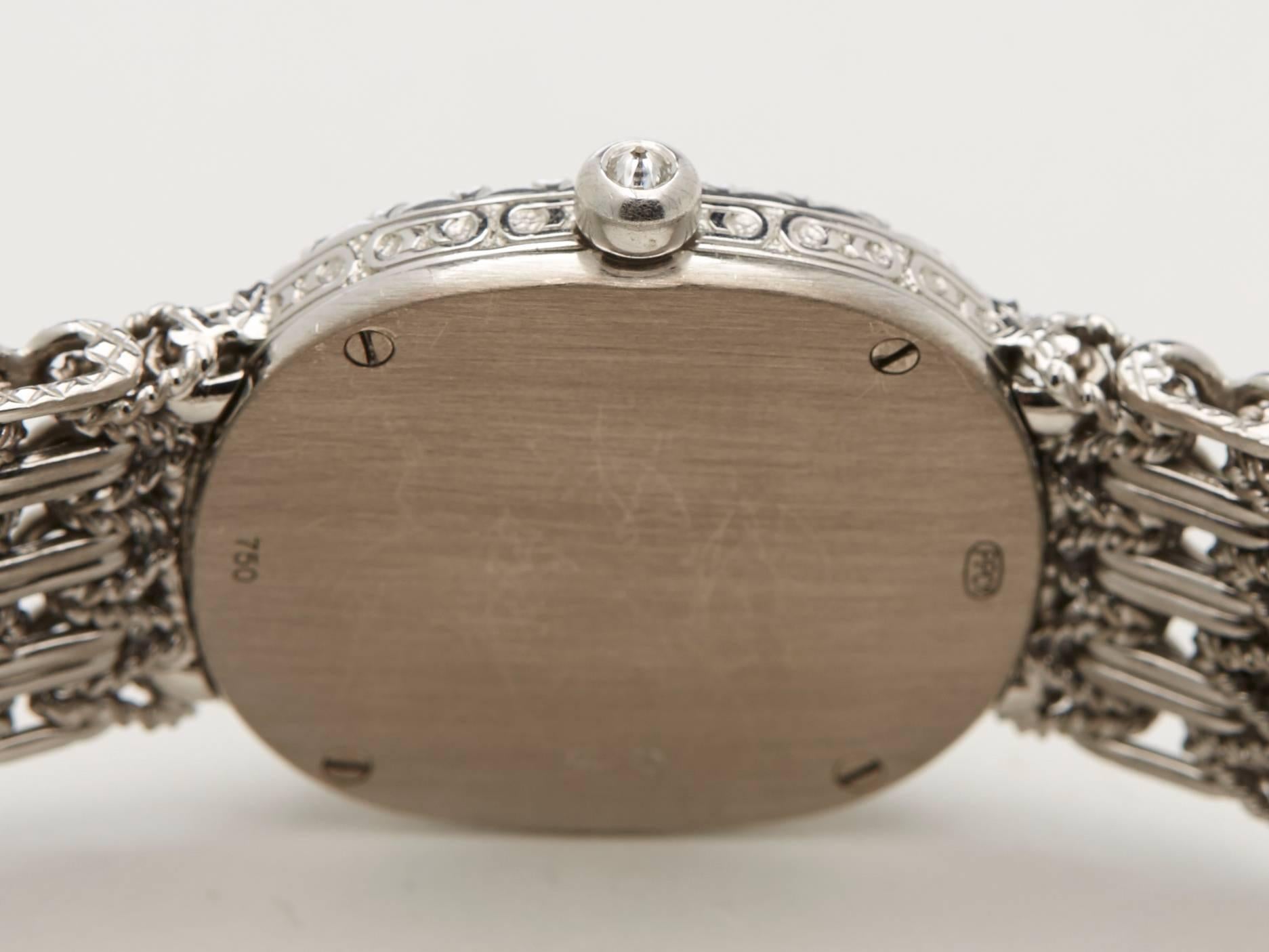 Patek Philippe Ladies White Gold Diamonds Ellipse Quartz Wristwatch 1