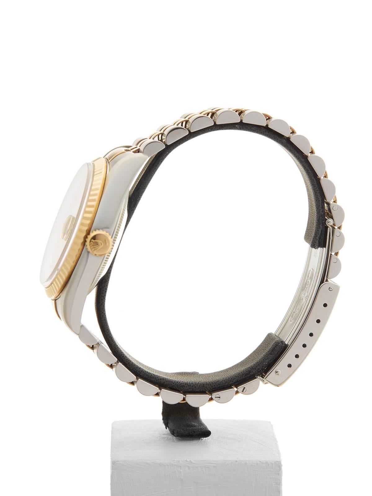 Rolex Datejust Stainless Steel/18 Karat Yellow Gold Unisex 16233, 1997 2
