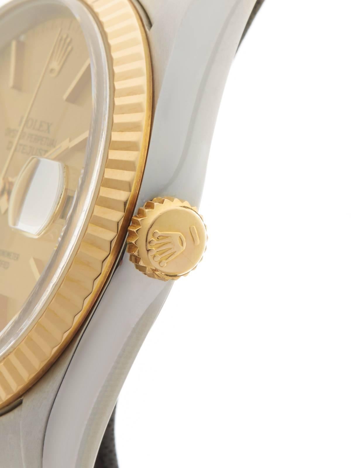Rolex Datejust Stainless Steel/18 Karat Yellow Gold Unisex 16233, 1997 1