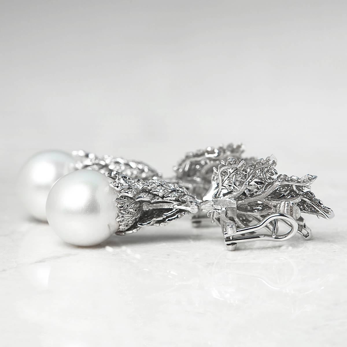 pearl and diamond statement earrings