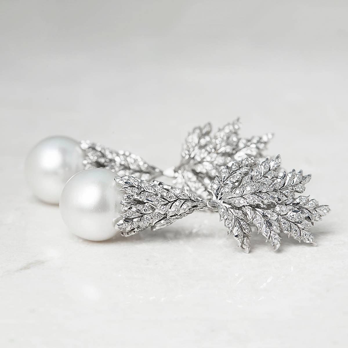 Xupes Code: COM929
Brand: Buccellati
Description: 18k White Gold South Sea Pearl & 2.71ct Diamond Drop Earrings
Accompanied With: Box & Papers
Gender: Ladies
Earring Length: 6.2cm
Earring Width: 2.4cm
Earring Back: Omega
Condition: 9
Material: White