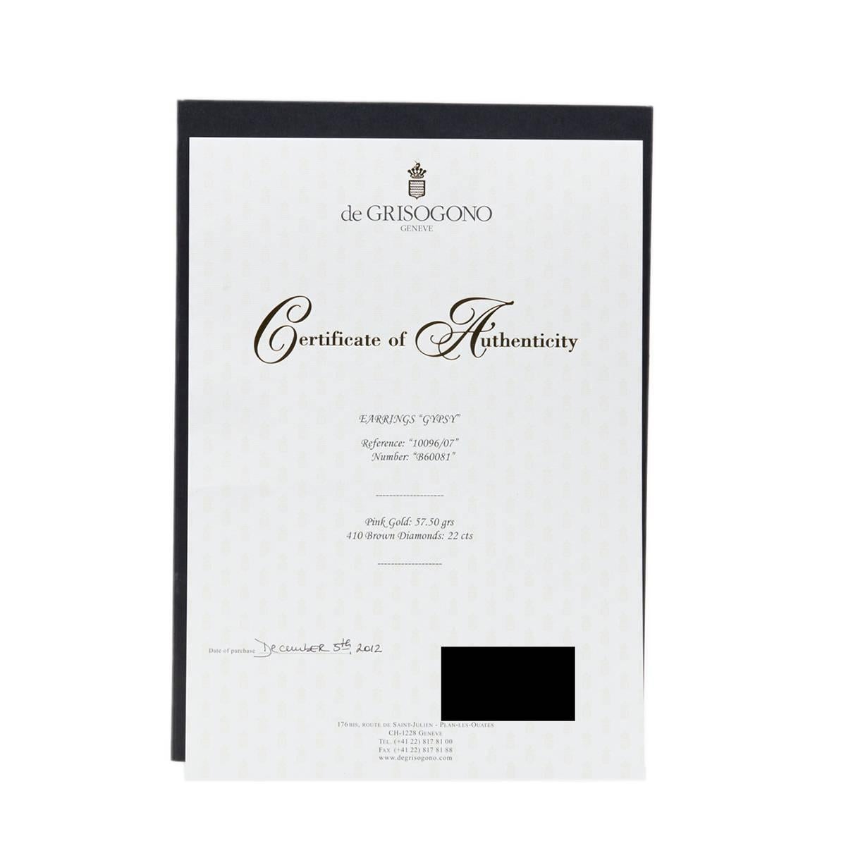 De Grisogono 22.00 Carat Diamond Rose Gold Gypsy Earrings 2