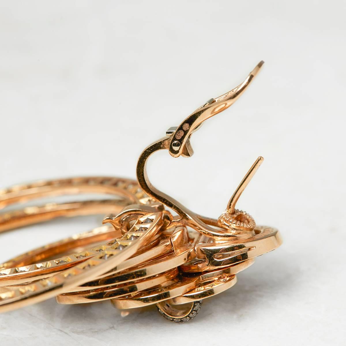 Modern De Grisogono 22.00 Carat Diamond Rose Gold Gypsy Earrings