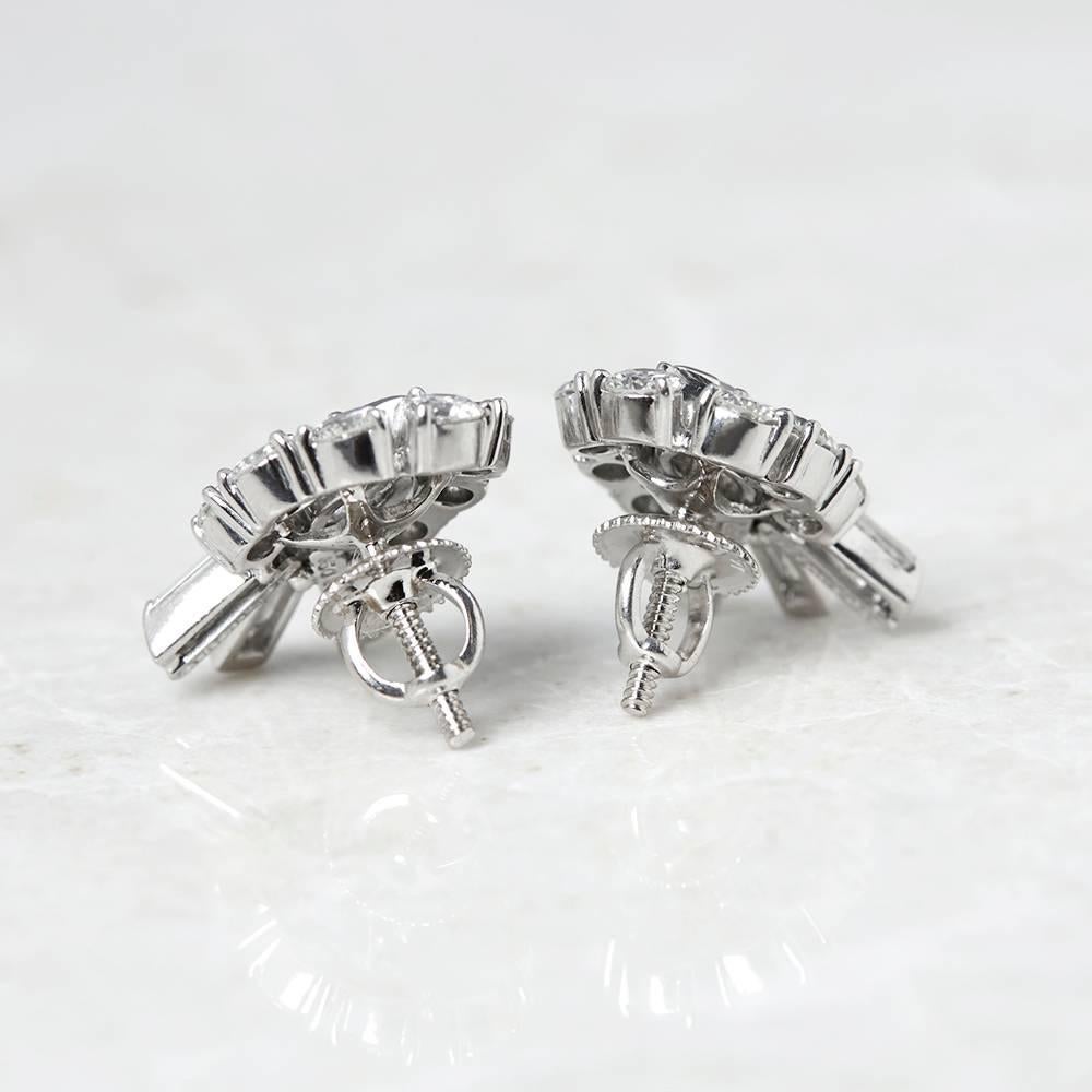 Women's Tiffany & Co. 2.70 Carat Diamond Palladium Stud Earrings