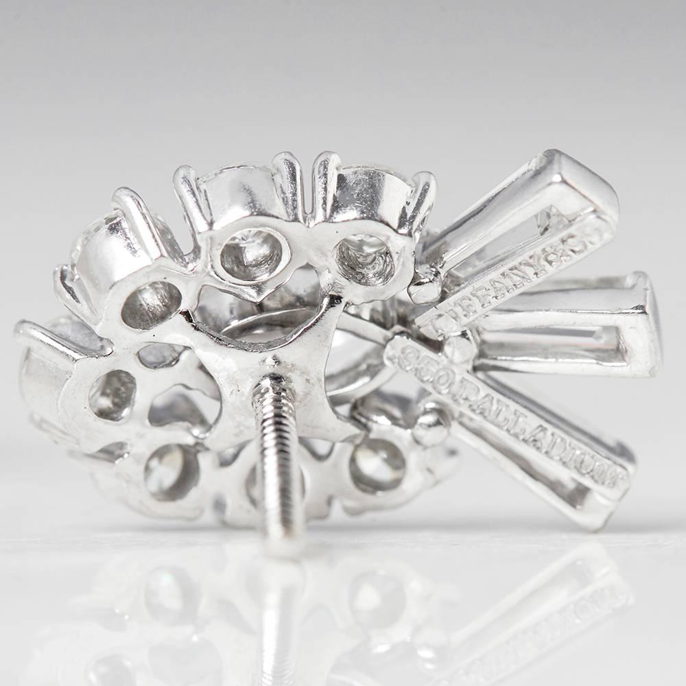 Tiffany & Co. 2.70 Carat Diamond Palladium Stud Earrings 2