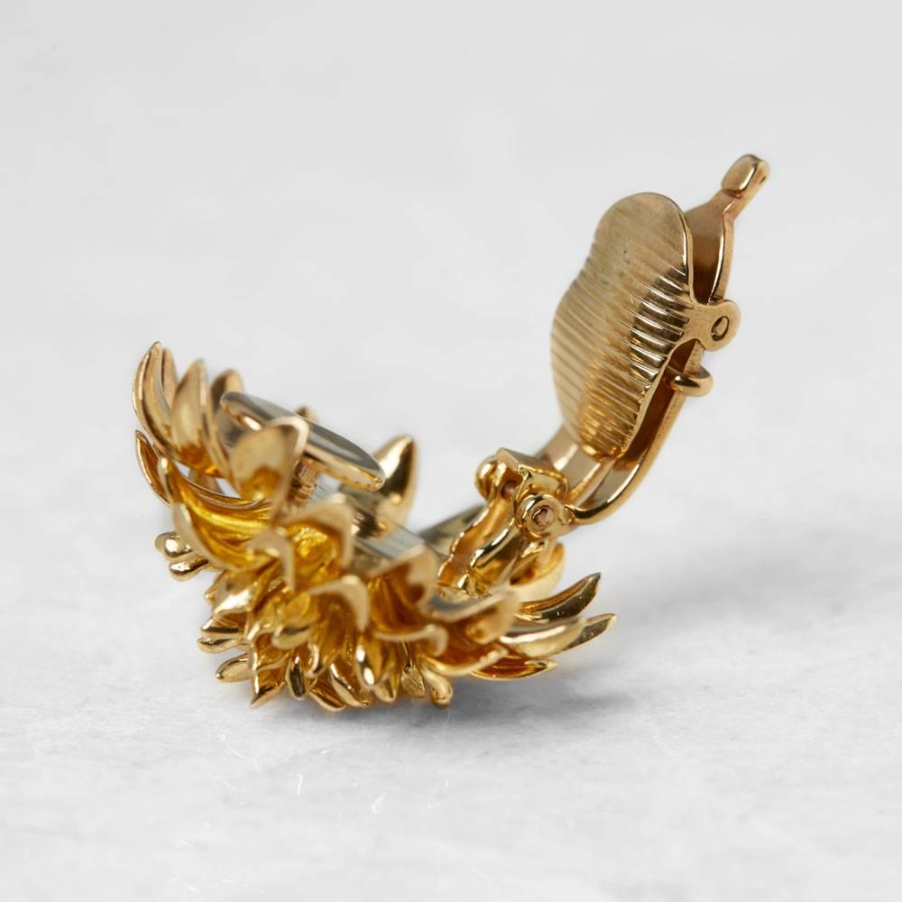Women's Tiffany & Co. 18 Karat Yellow Gold Chrysanthemum Earrings