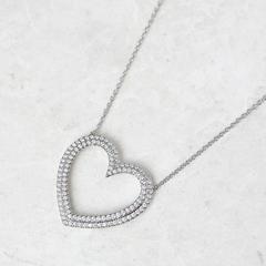 Tiffany & Co. Diamond Heart Platinum Metro Necklace