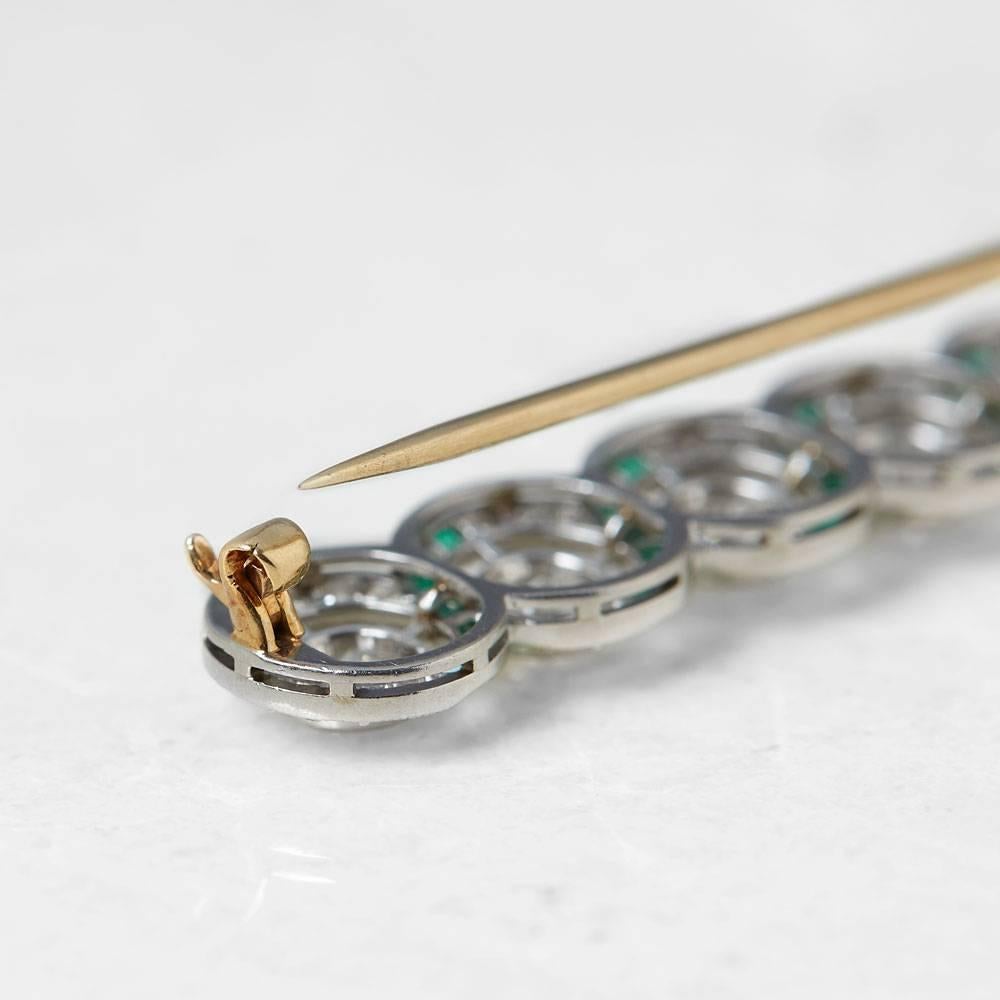 Women's Tiffany & Co. Art Deco Diamond Emerald Platinum Brooch