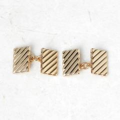Tiffany & Co. 14 Karat Yellow Gold Striped Retro Cufflinks