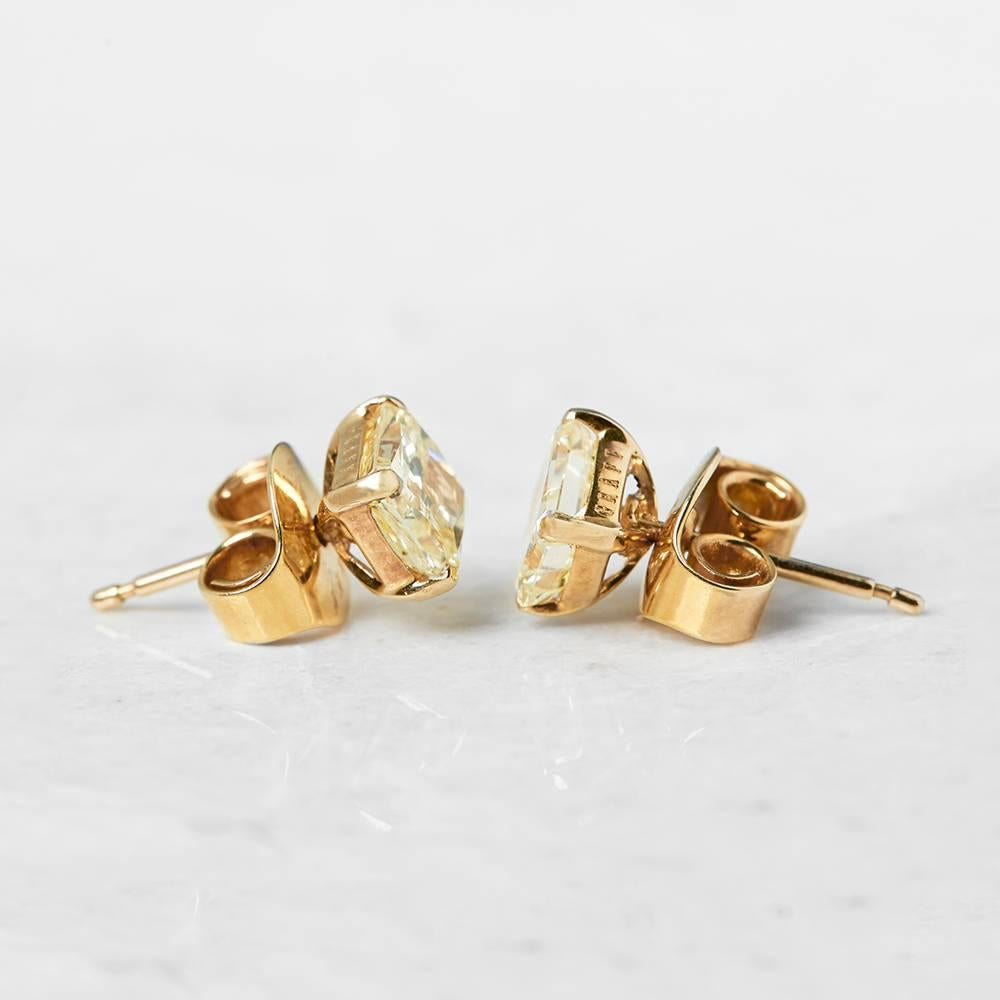2 carat yellow diamond earrings