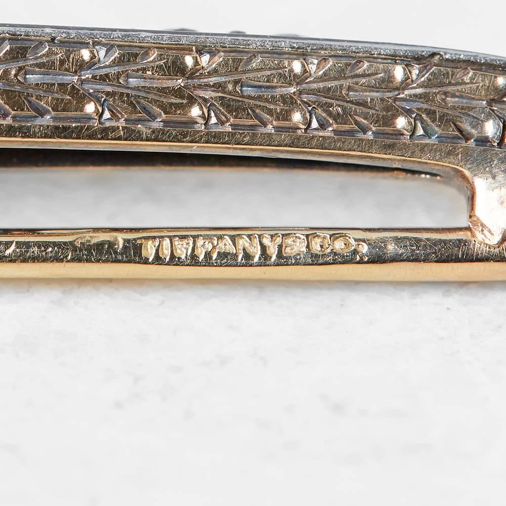 Women's Tiffany & Co. 18 Karat Yellow & White Gold Ruby & Diamond Vintage Pin Brooch