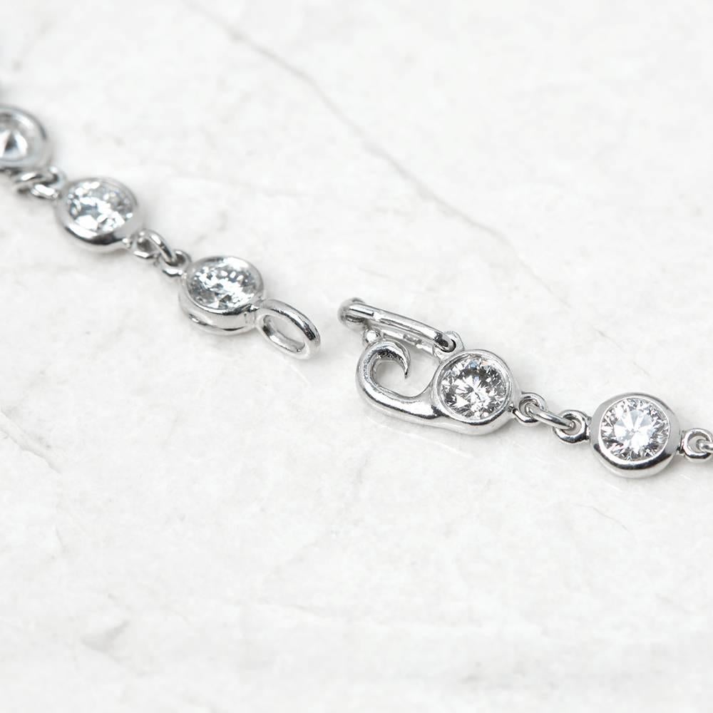 Round Cut Tiffany & Co. Platinum 2.30 Carat Diamonds By The Yard Bracelet