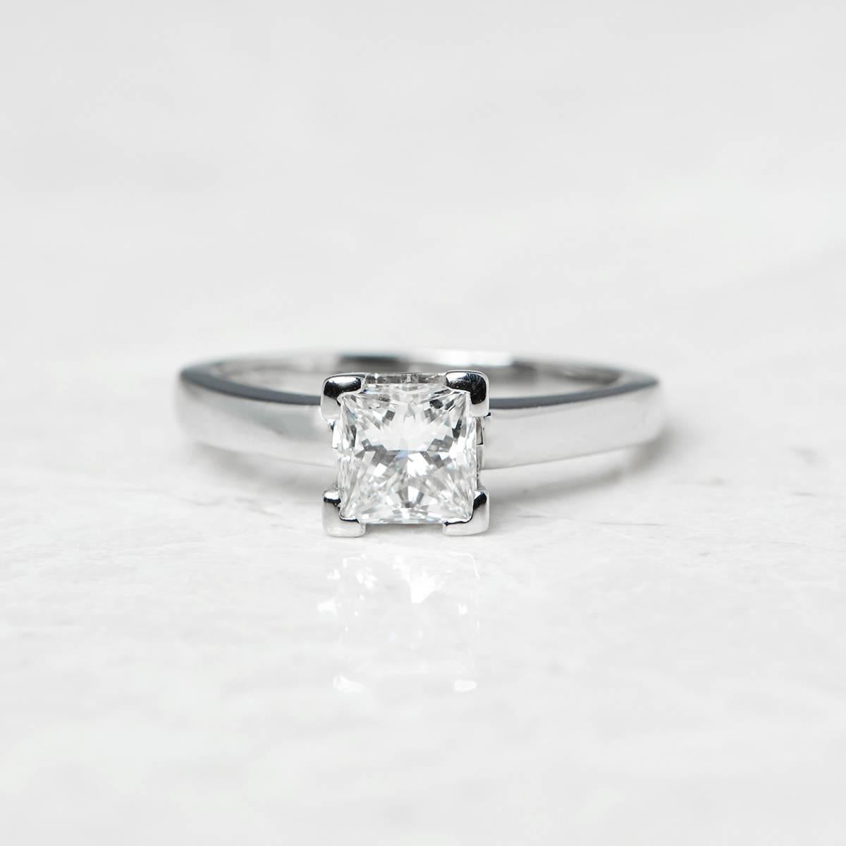 Princess Cut GIA Certified Diamond Platinum Engagement Ring