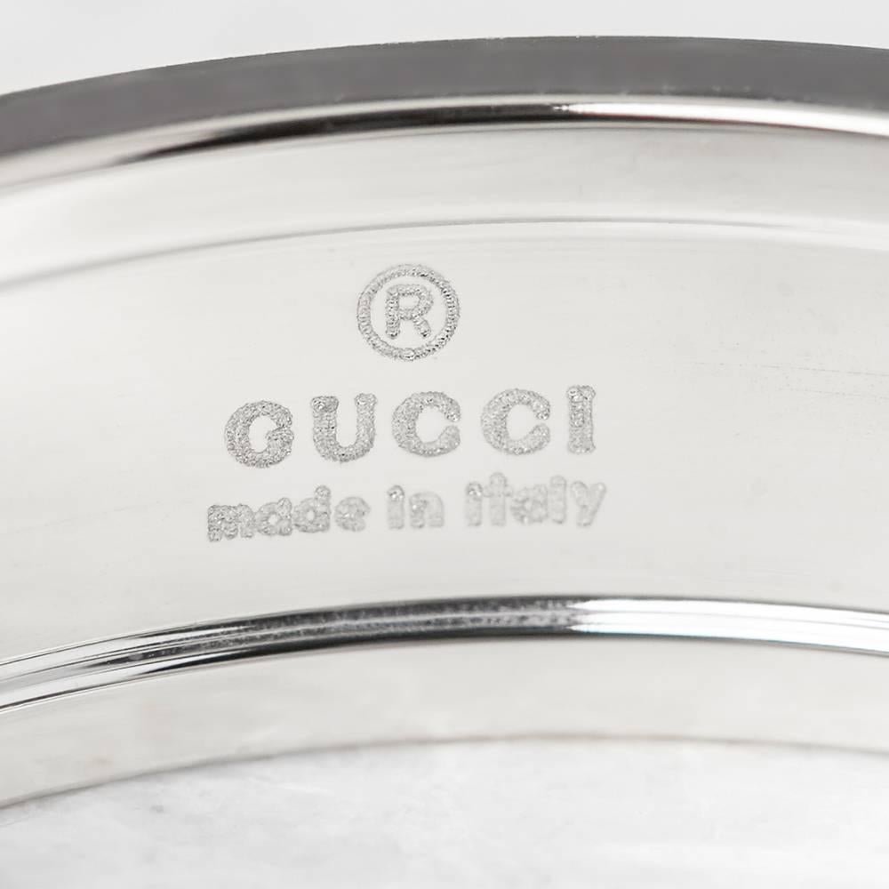 Gucci White Gold Logo Ring 2